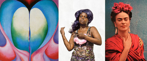 Three images of art created by women