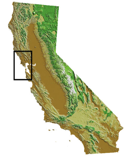 map of the northern California coast