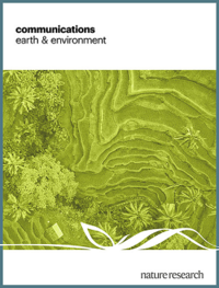 The cover of the academic journal Nature Communications Earth & Environment